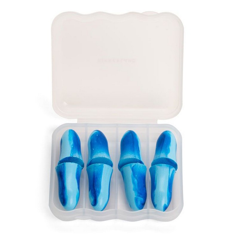 Set 4 tappi per le orecchie azzurri e blu, perfetti per viaggiare in tranquillità